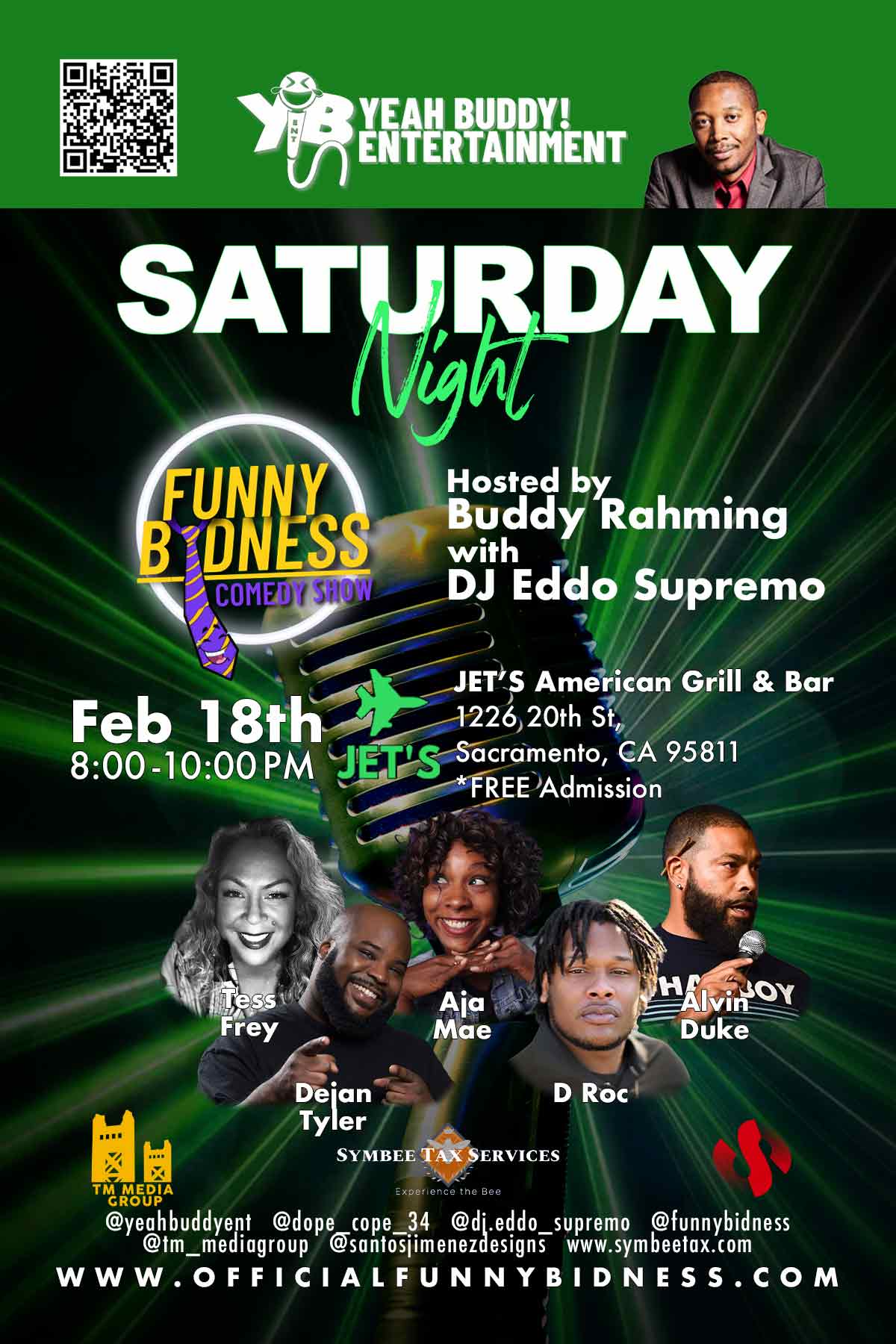 Saturday Night: Funny Bidness Comedy Show – Feb 18th