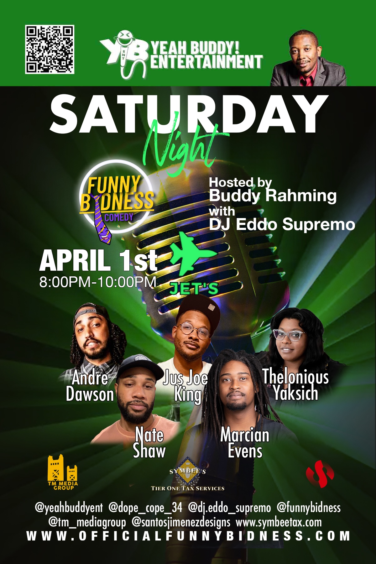 Saturday Night: Funny Bidness Comedy Show – Apr 1st