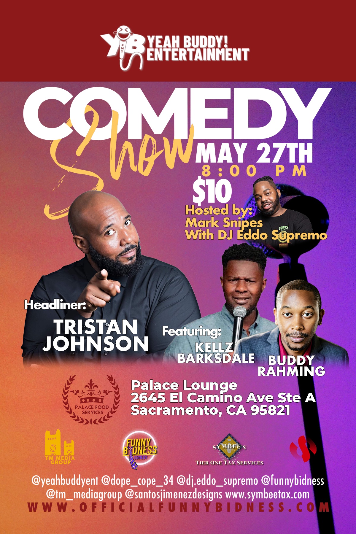 Comedy Show at The Palace African Restaurant – May 27th