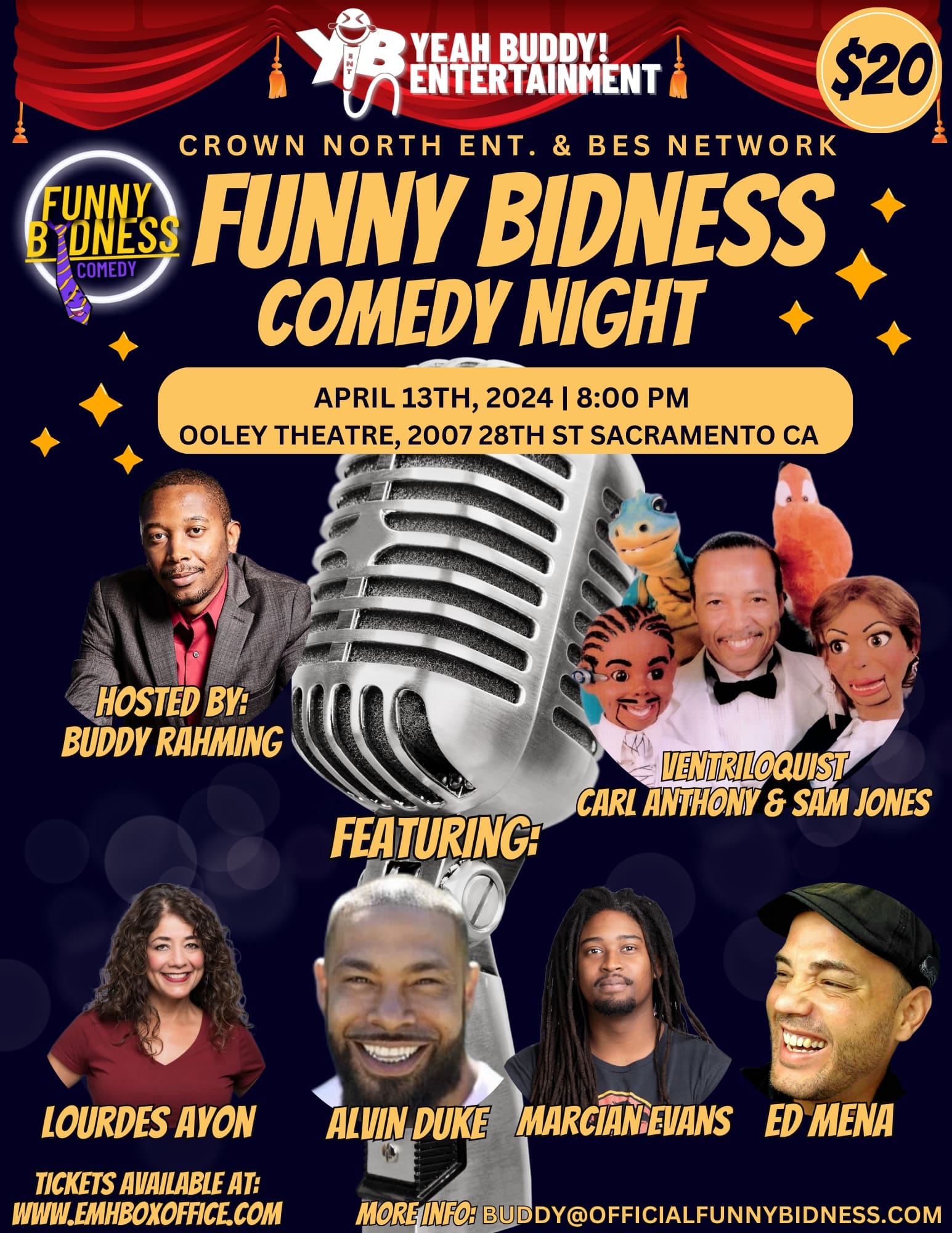 Funny Bidness Comedy Night At The Ooley Theater – April 13th